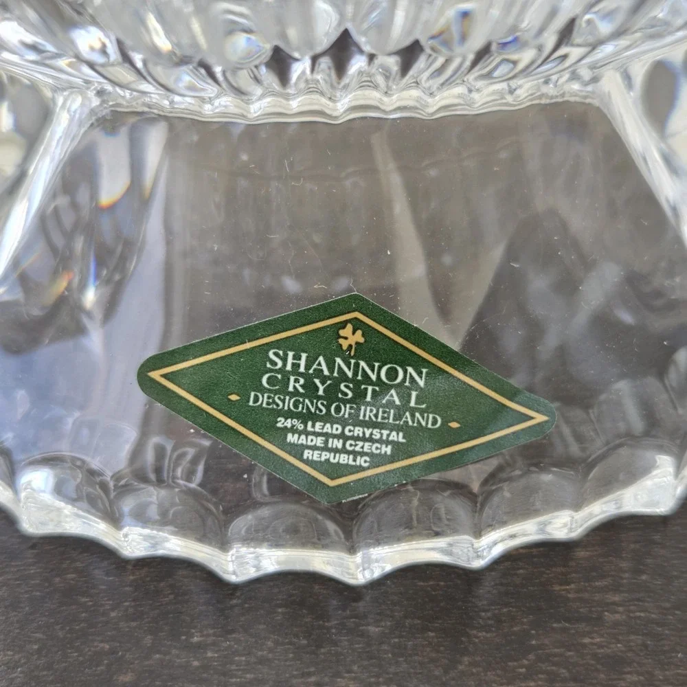 Shannon 24% Lead Crystal Turkey Covered Dish Czech Republic With Lid & Label